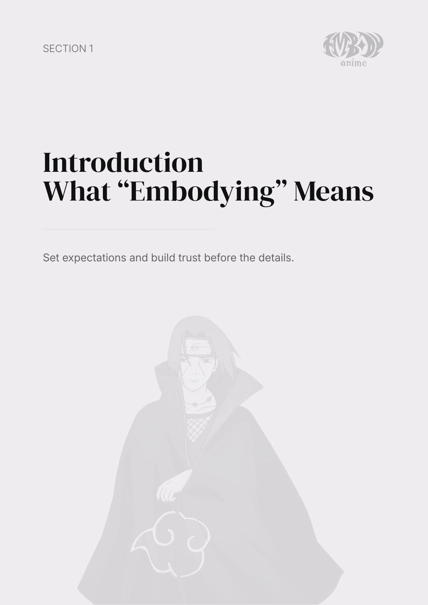 Itachi Uchiha – Digital Embodiment Guide