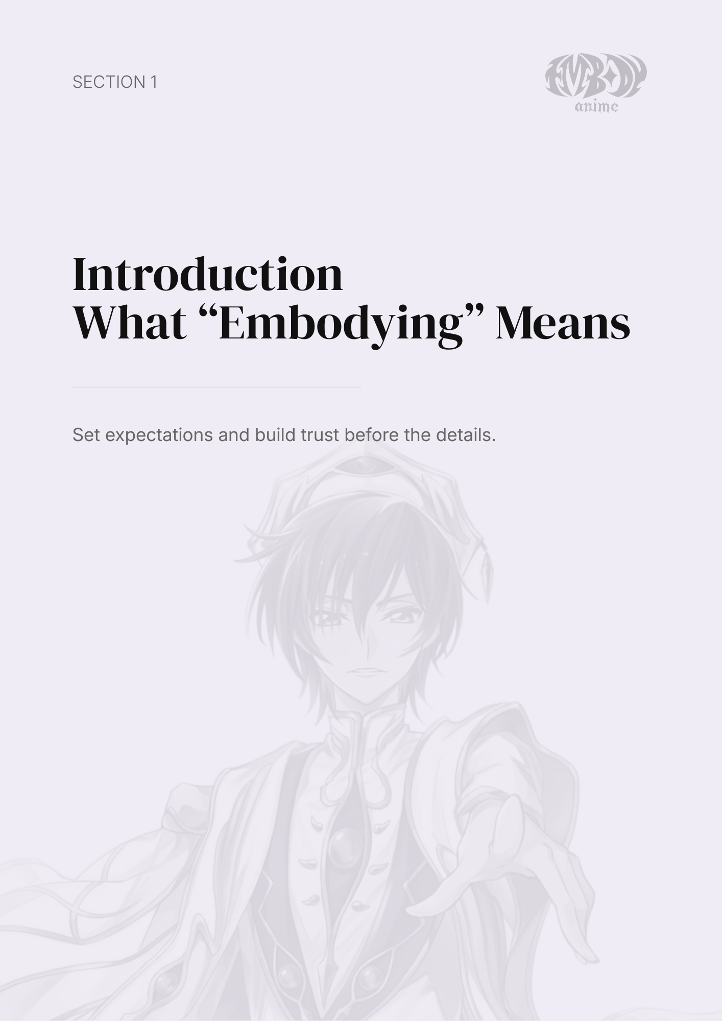 Lelouch Lamperouge – Digital Embodiment Guide