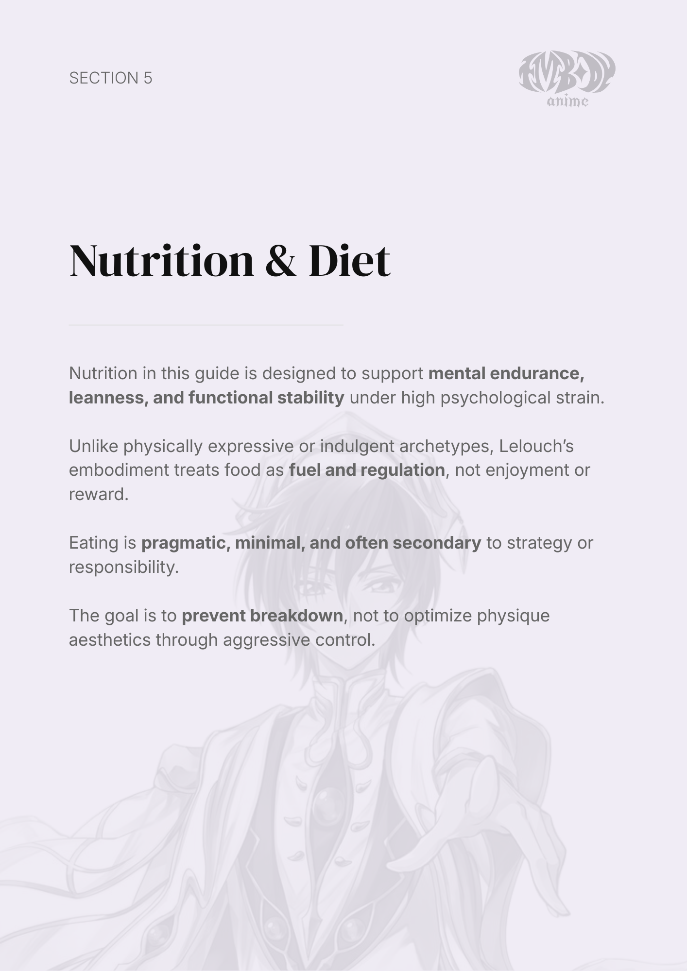 Lelouch Lamperouge – Digital Embodiment Guide