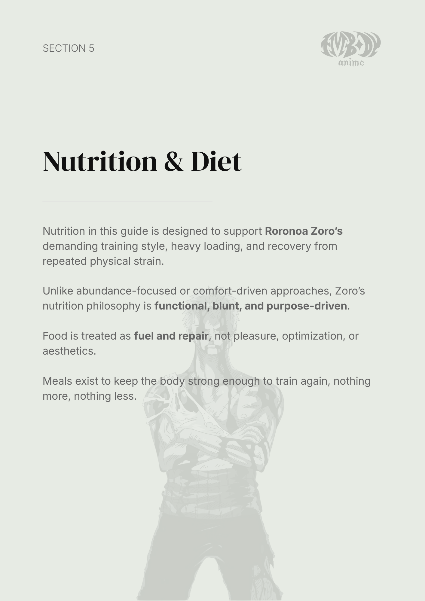 Roronoa Zoro – Digital Embodiment Guide