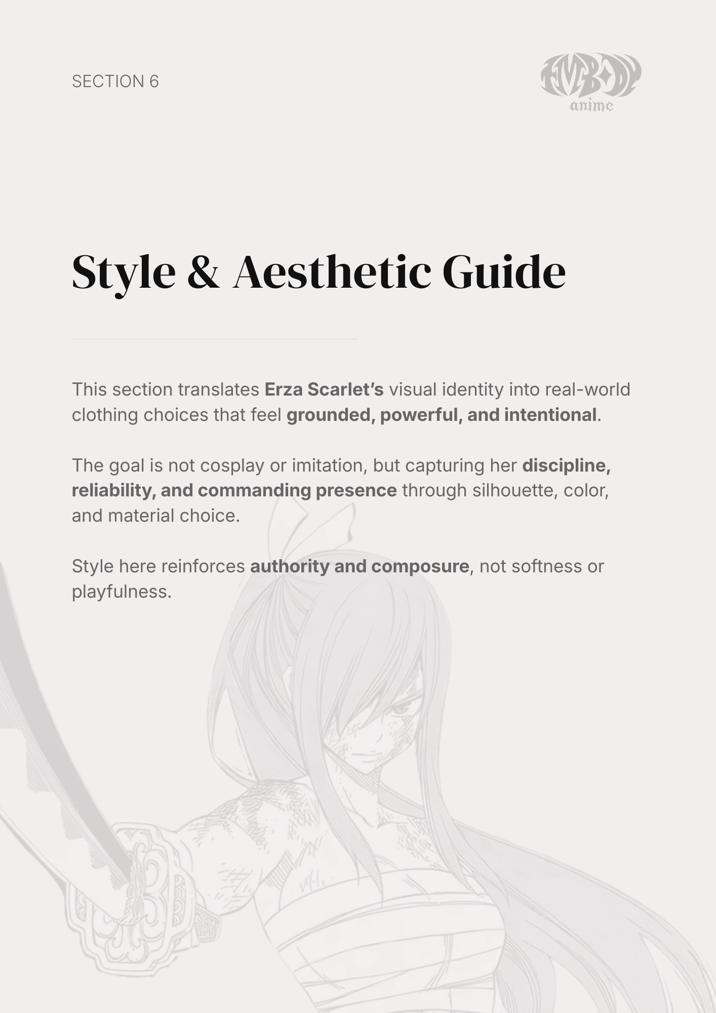 Erza Scarlet – Digital Embodiment Guide