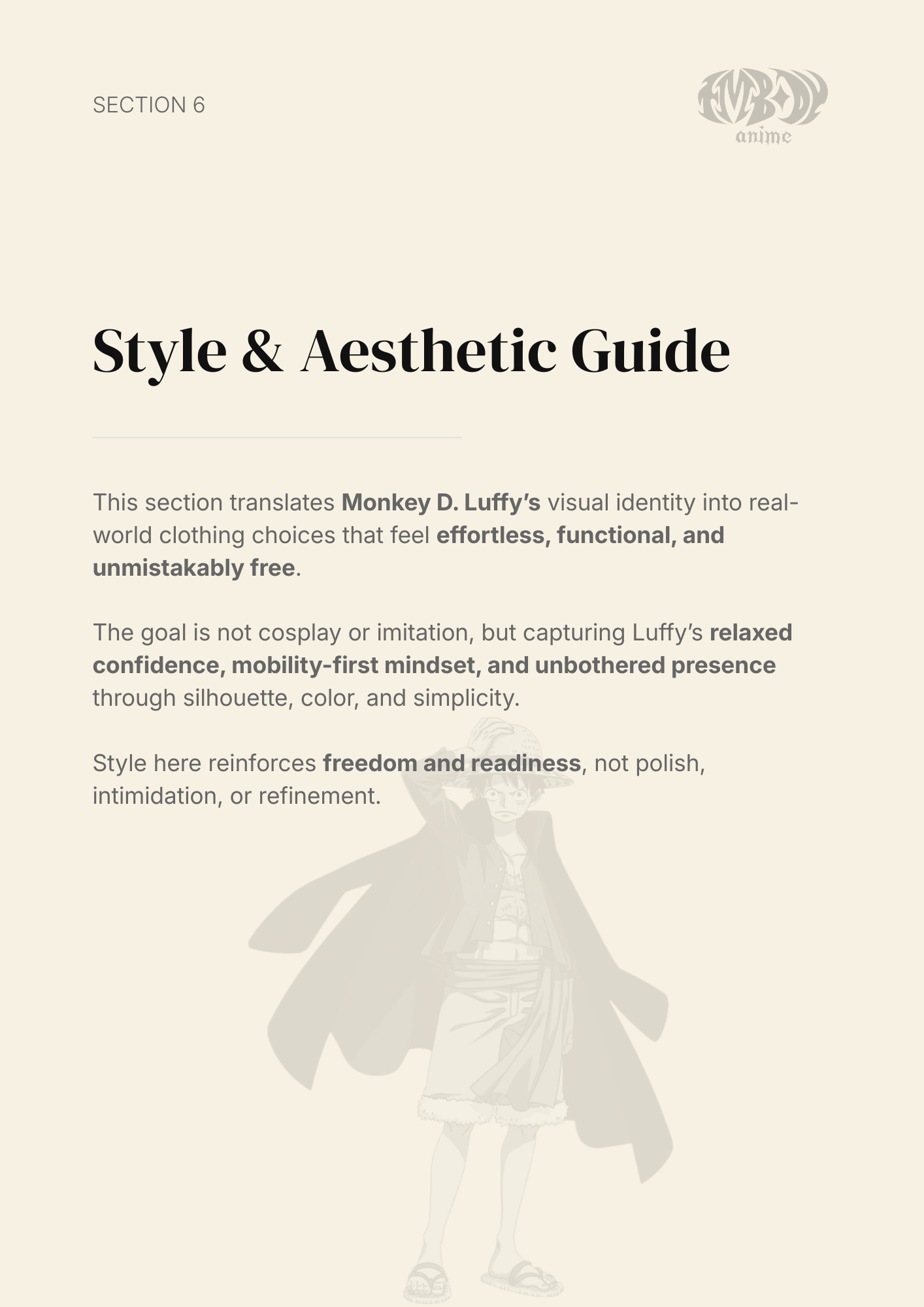 Monkey D. Luffy – Digital Embodiment Guide