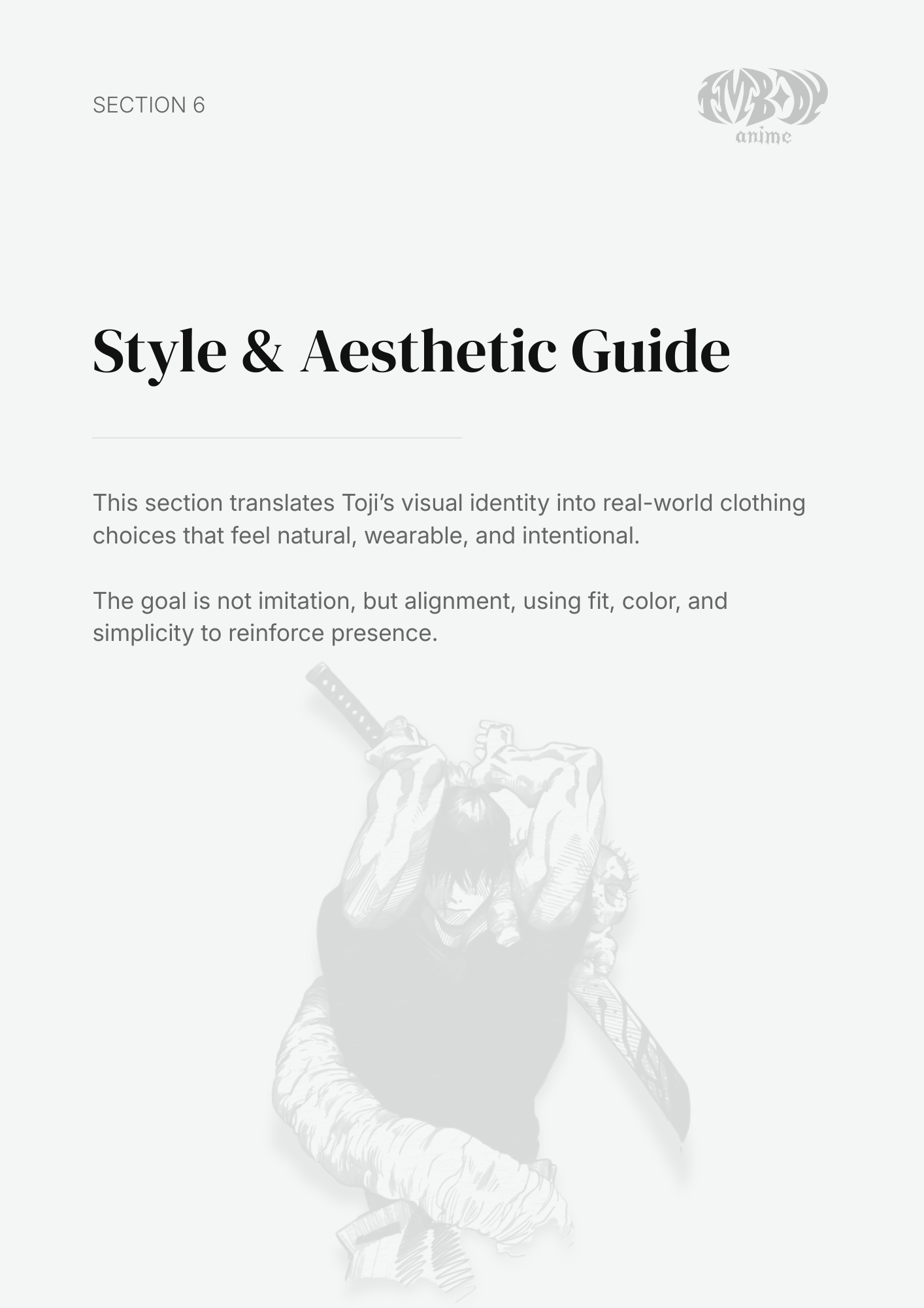 Toji Fushiguro – Digital Embodiment Guide