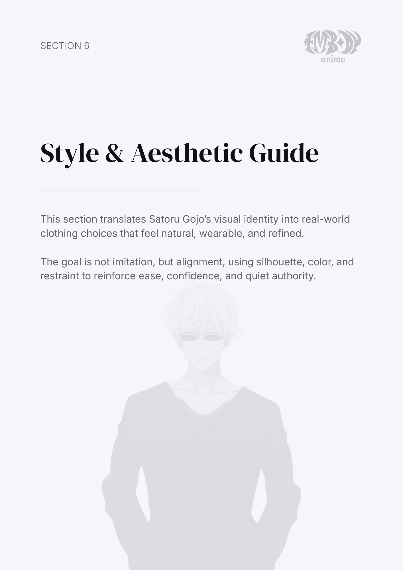 Satoru Gojo – Digital Embodiment Guide