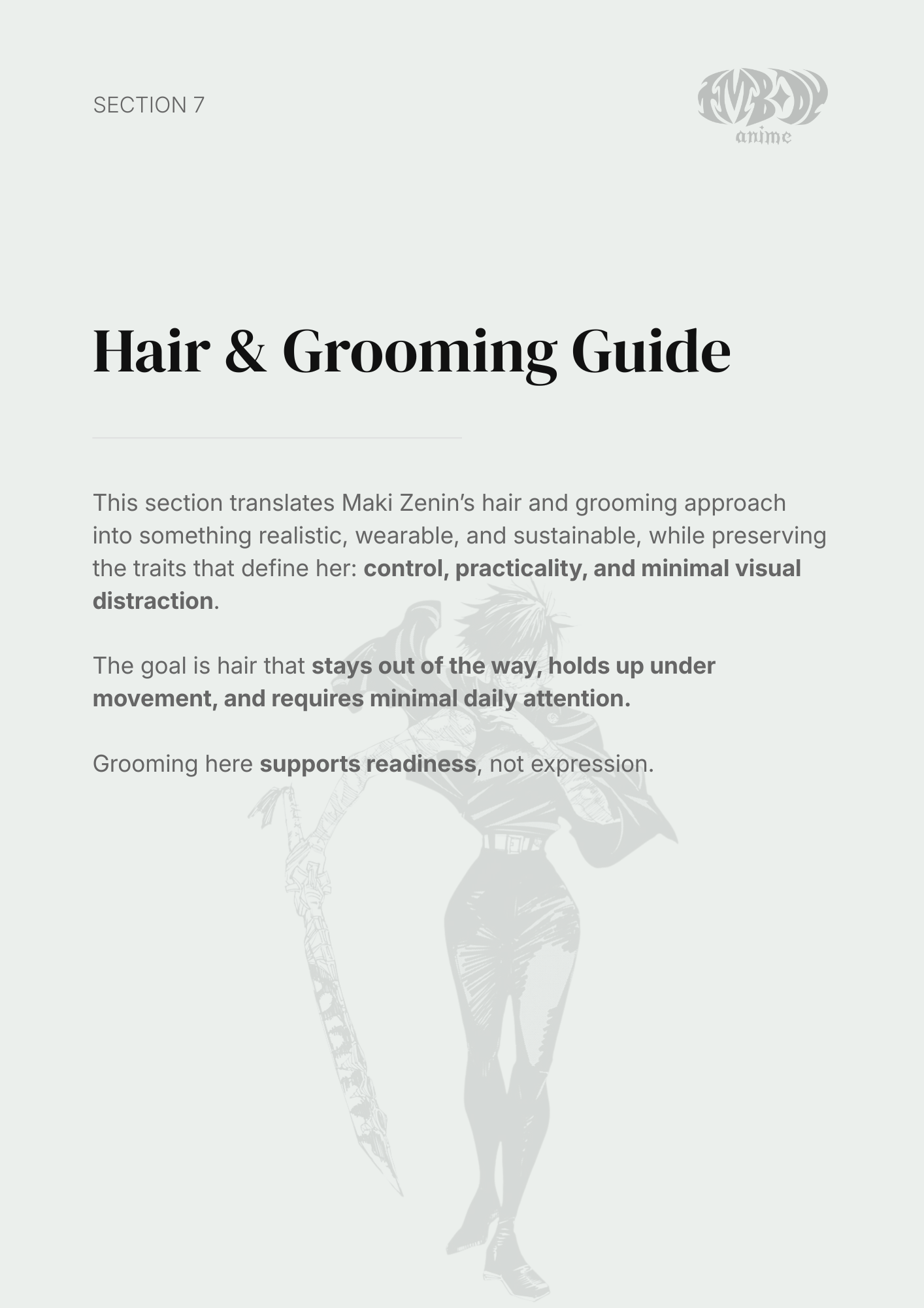 Maki Zenin – Digital Embodiment Guide