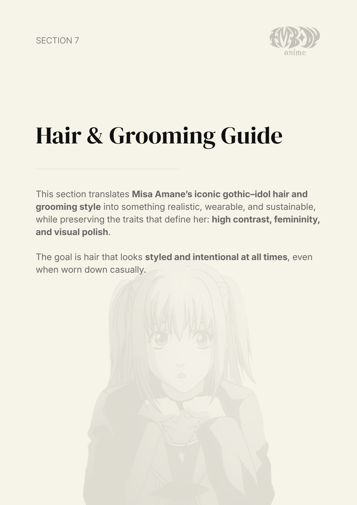 Misa Amane – Digital Embodiment Guide