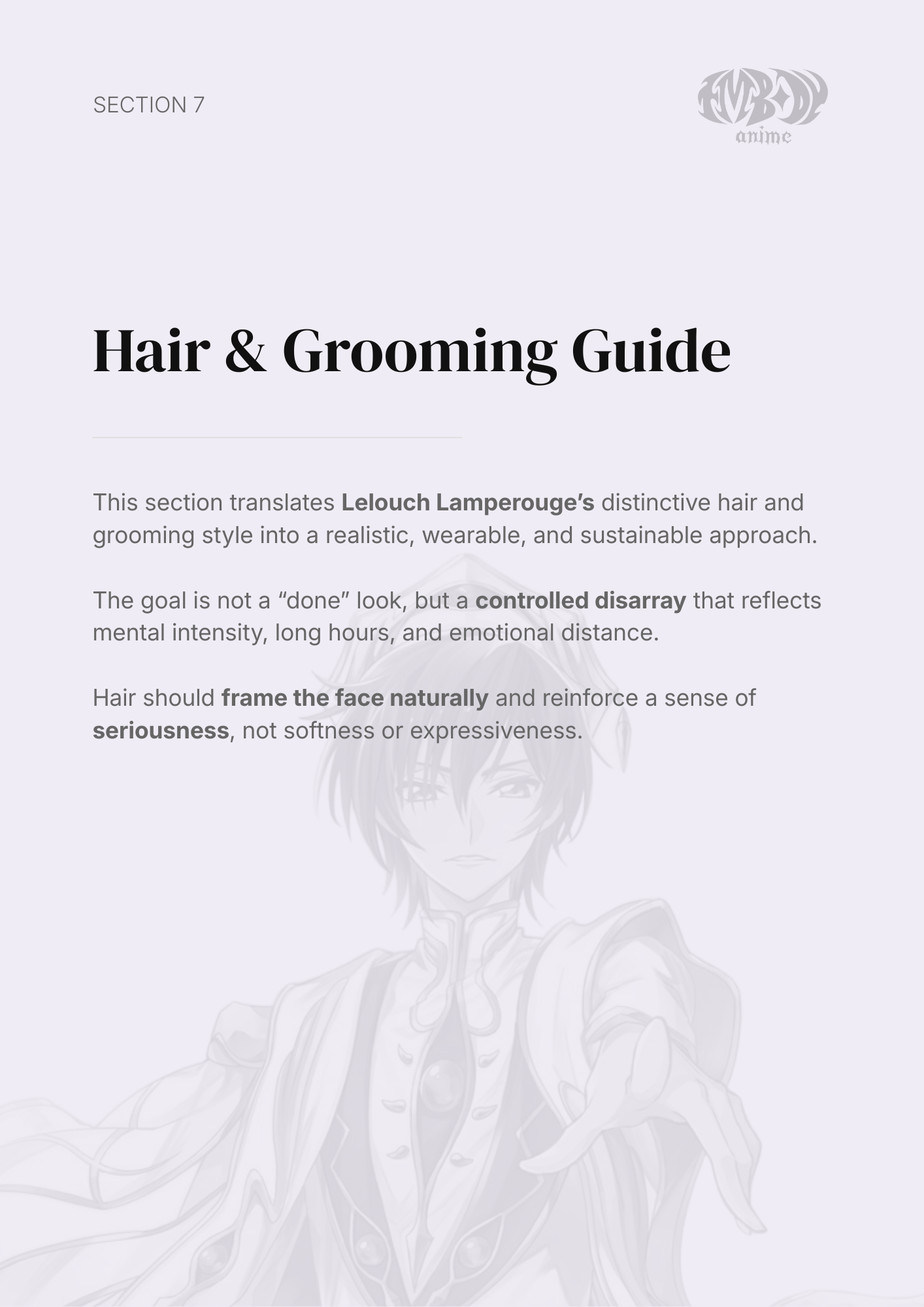Lelouch Lamperouge – Digital Embodiment Guide
