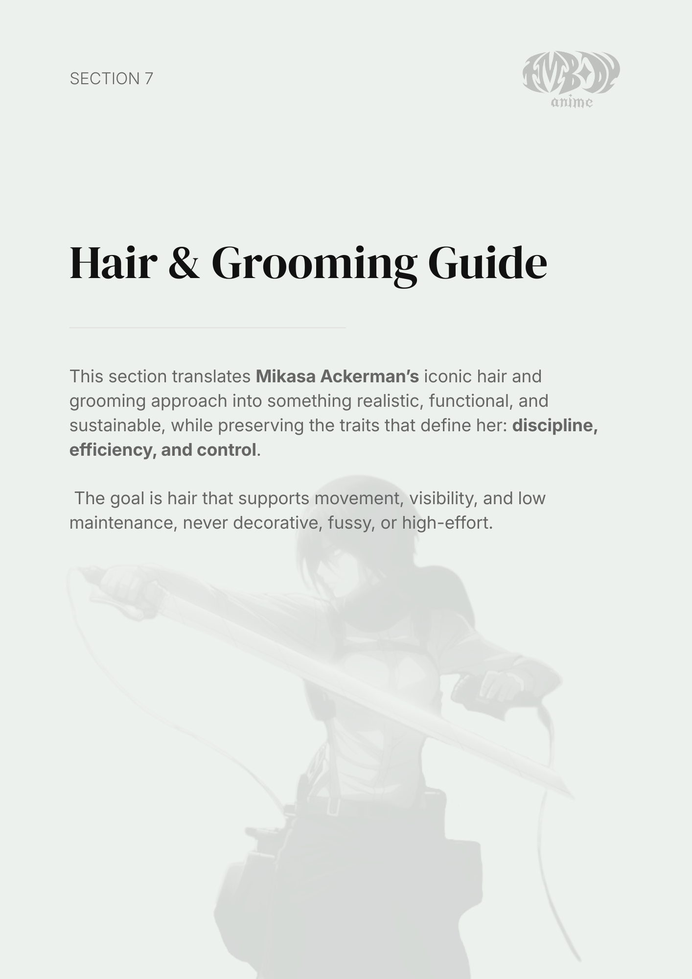 Mikasa Ackerman – Digital Embodiment Guide