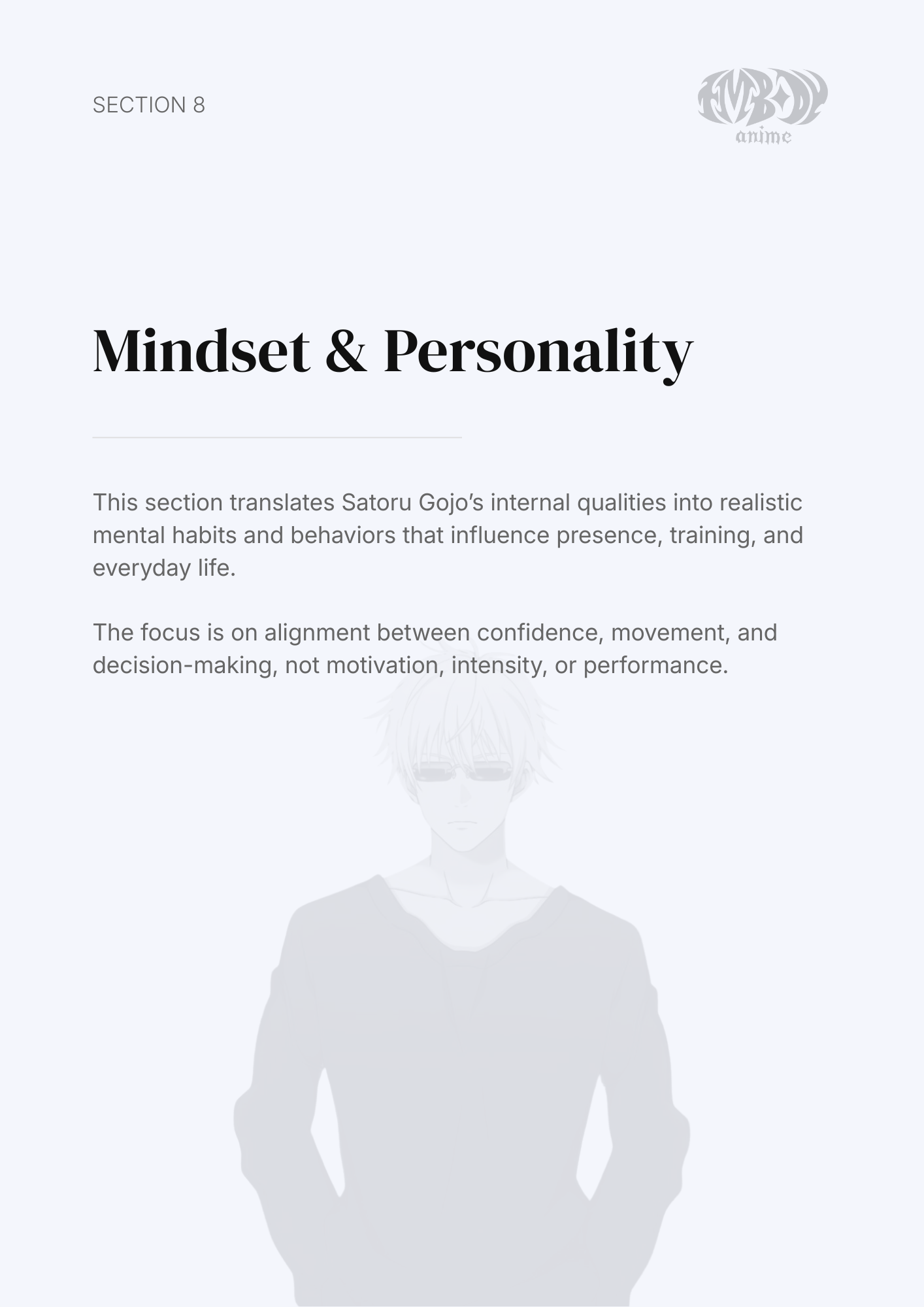 Satoru Gojo – Digital Embodiment Guide