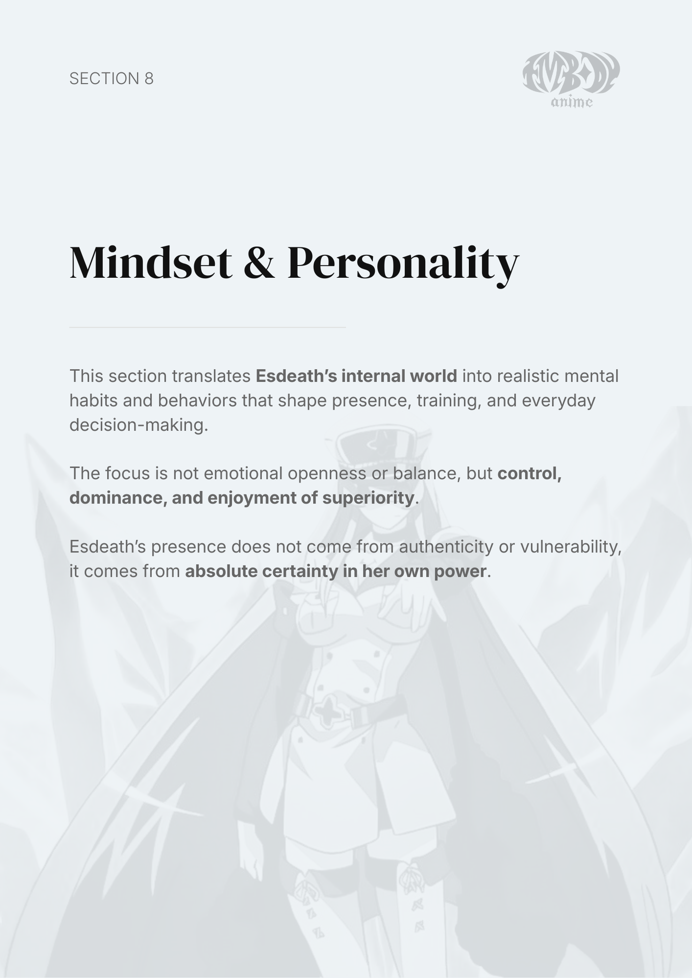 Esdeath – Digital Embodiment Guide