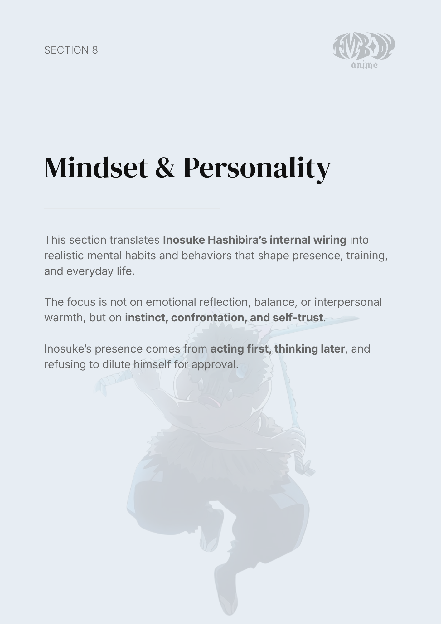 Inosuke Hashibira – Digital Embodiment Guide