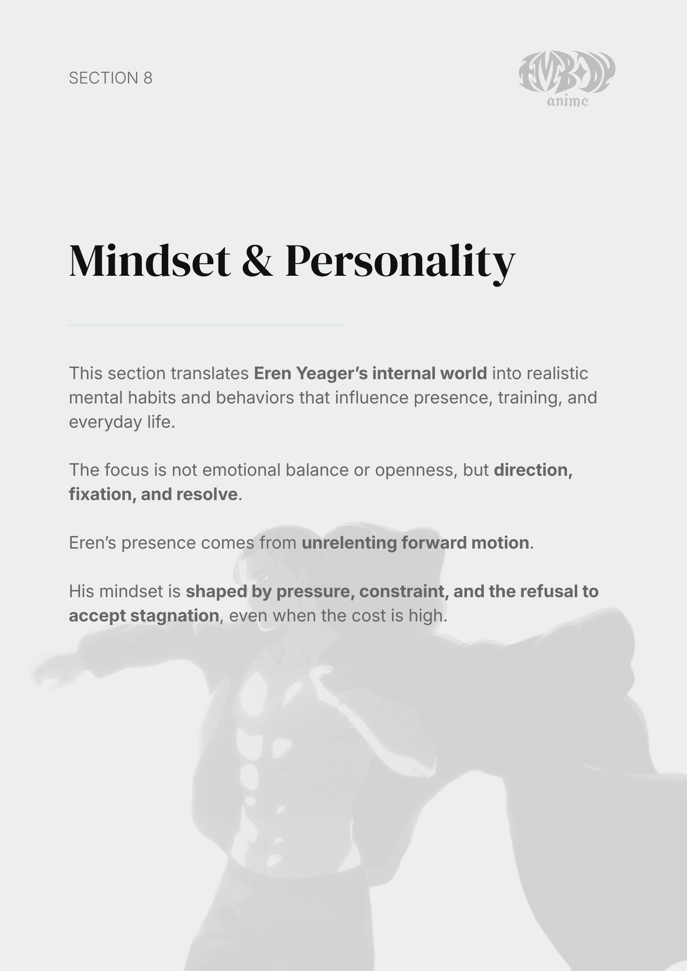 Eren Yeager – Digital Embodiment Guide