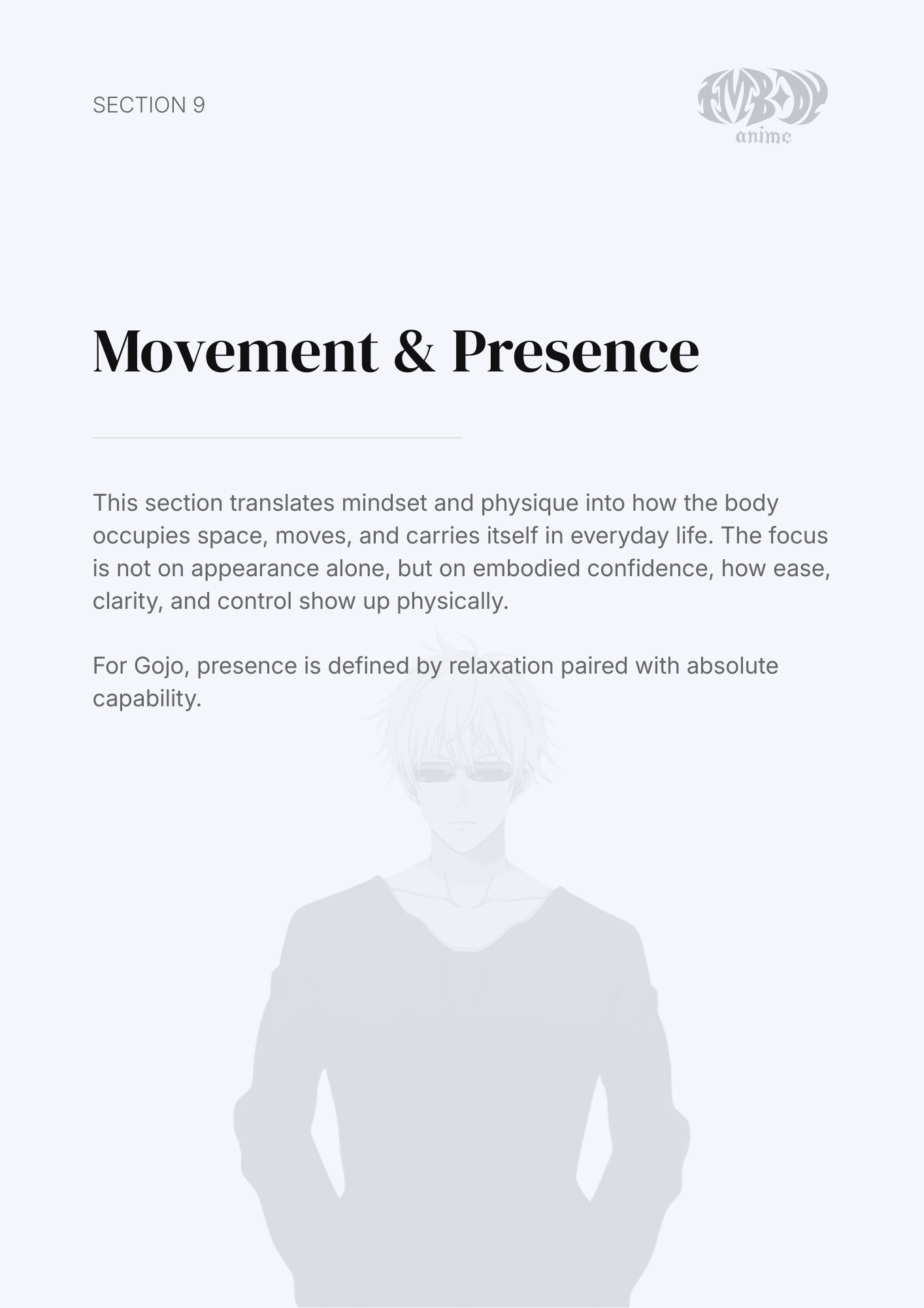 Satoru Gojo – Digital Embodiment Guide