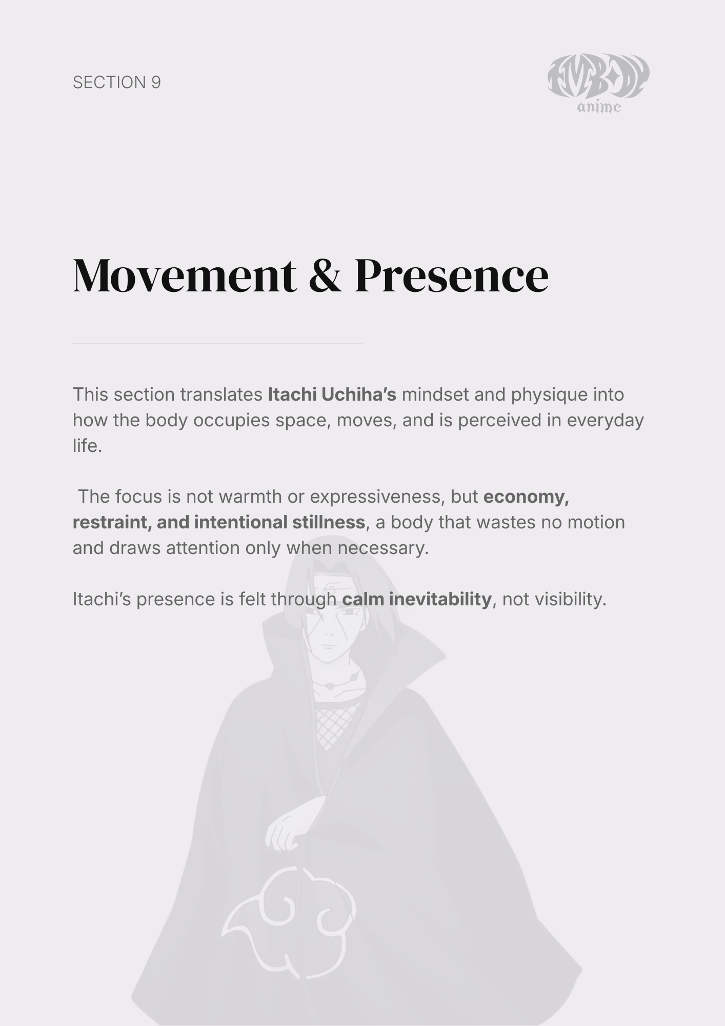 Itachi Uchiha – Digital Embodiment Guide