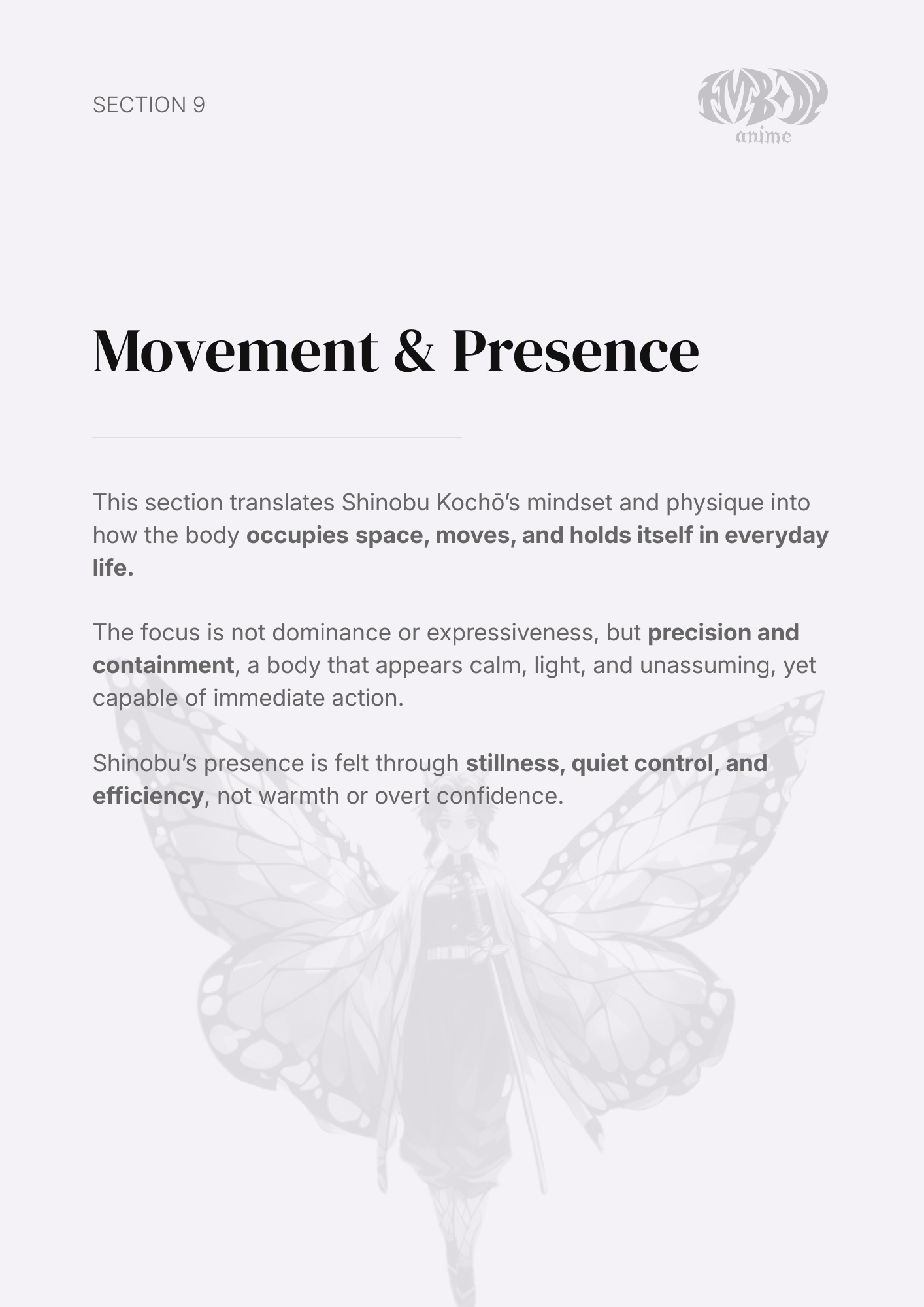 Shinobu Kochō – Digital Embodiment Guide