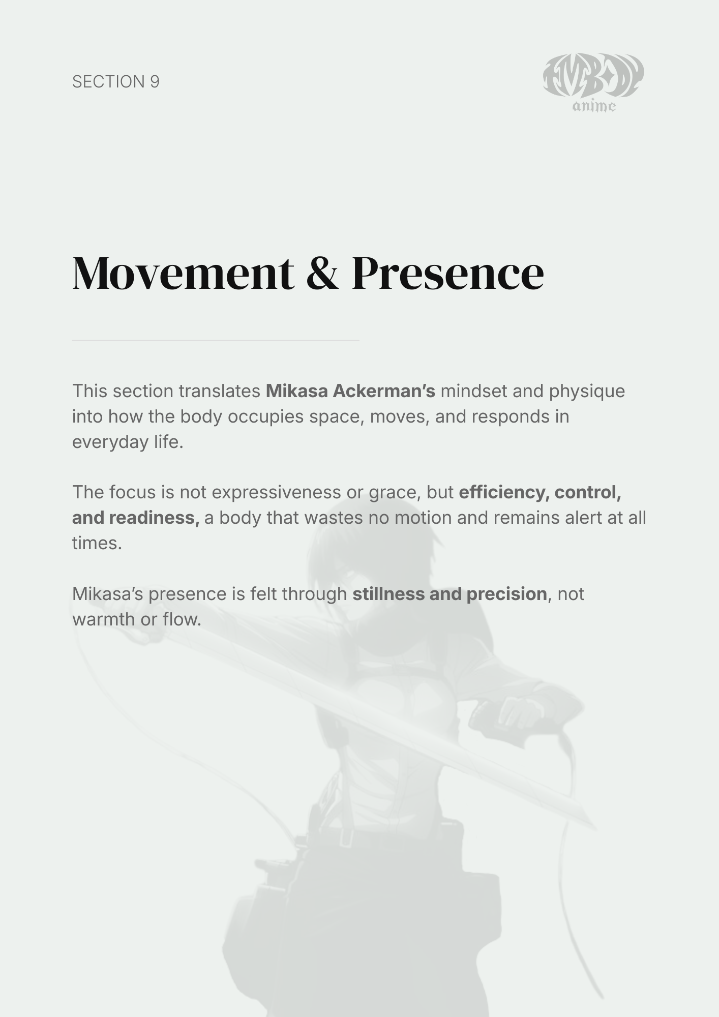 Mikasa Ackerman – Digital Embodiment Guide