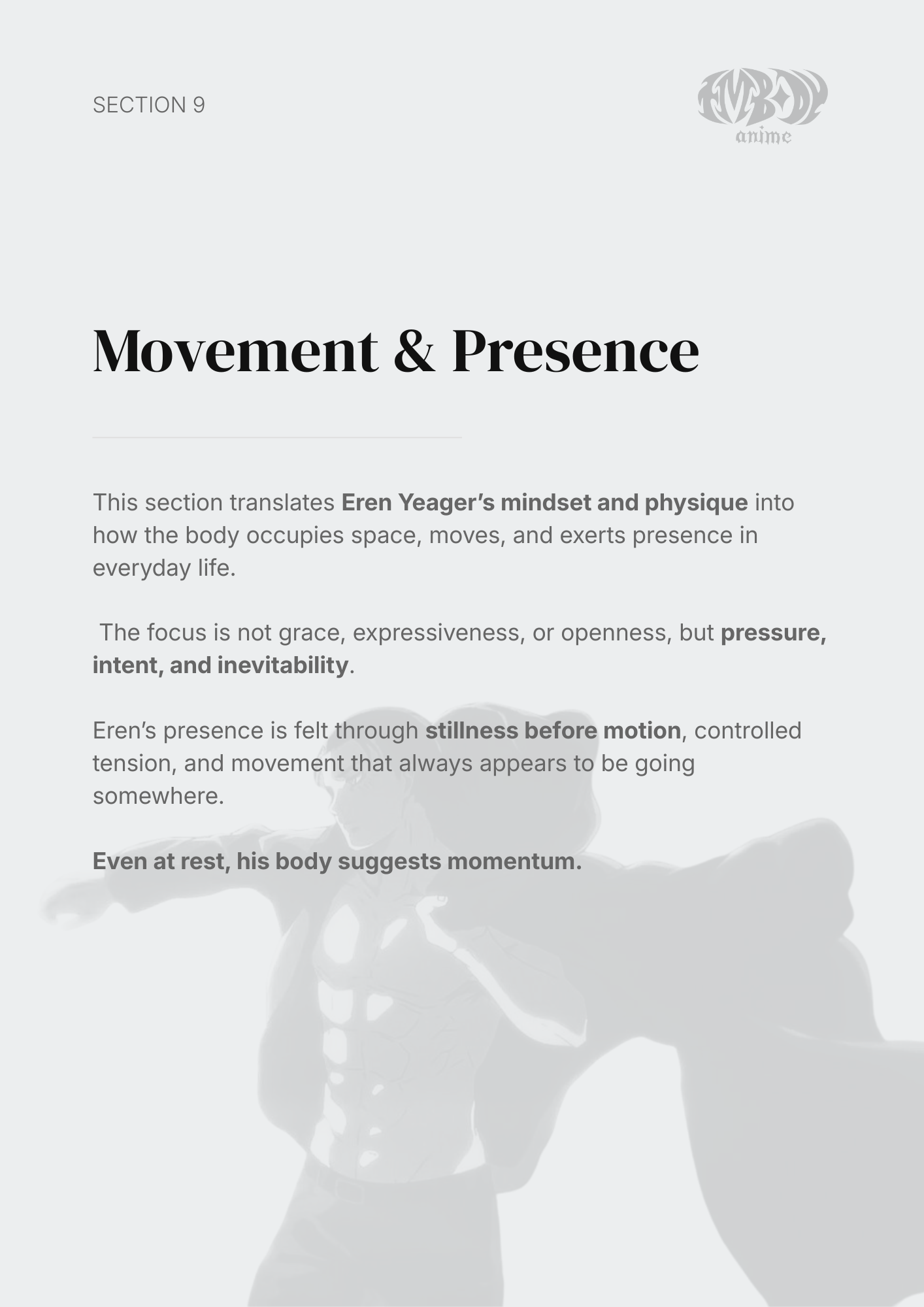 Eren Yeager – Digital Embodiment Guide