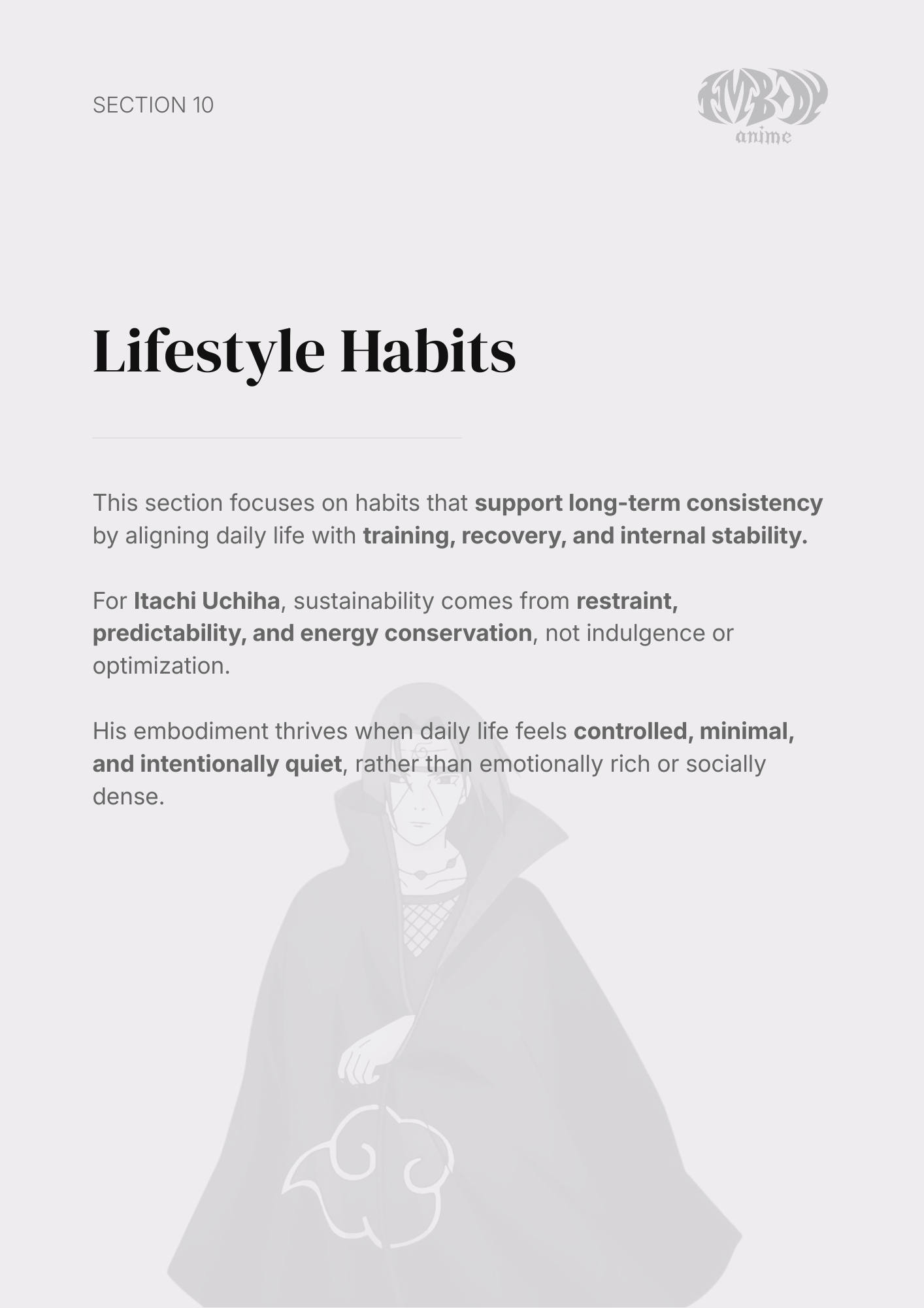 Itachi Uchiha – Digital Embodiment Guide