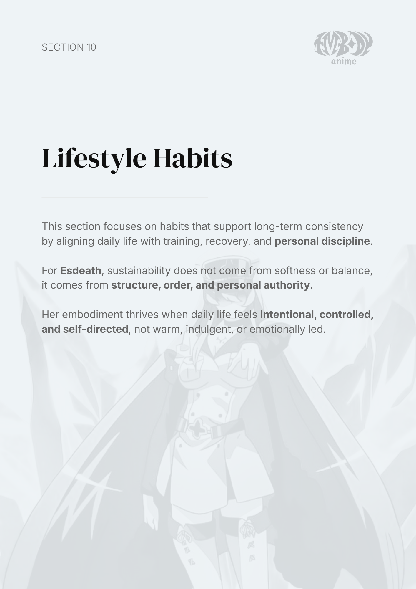 Esdeath – Digital Embodiment Guide