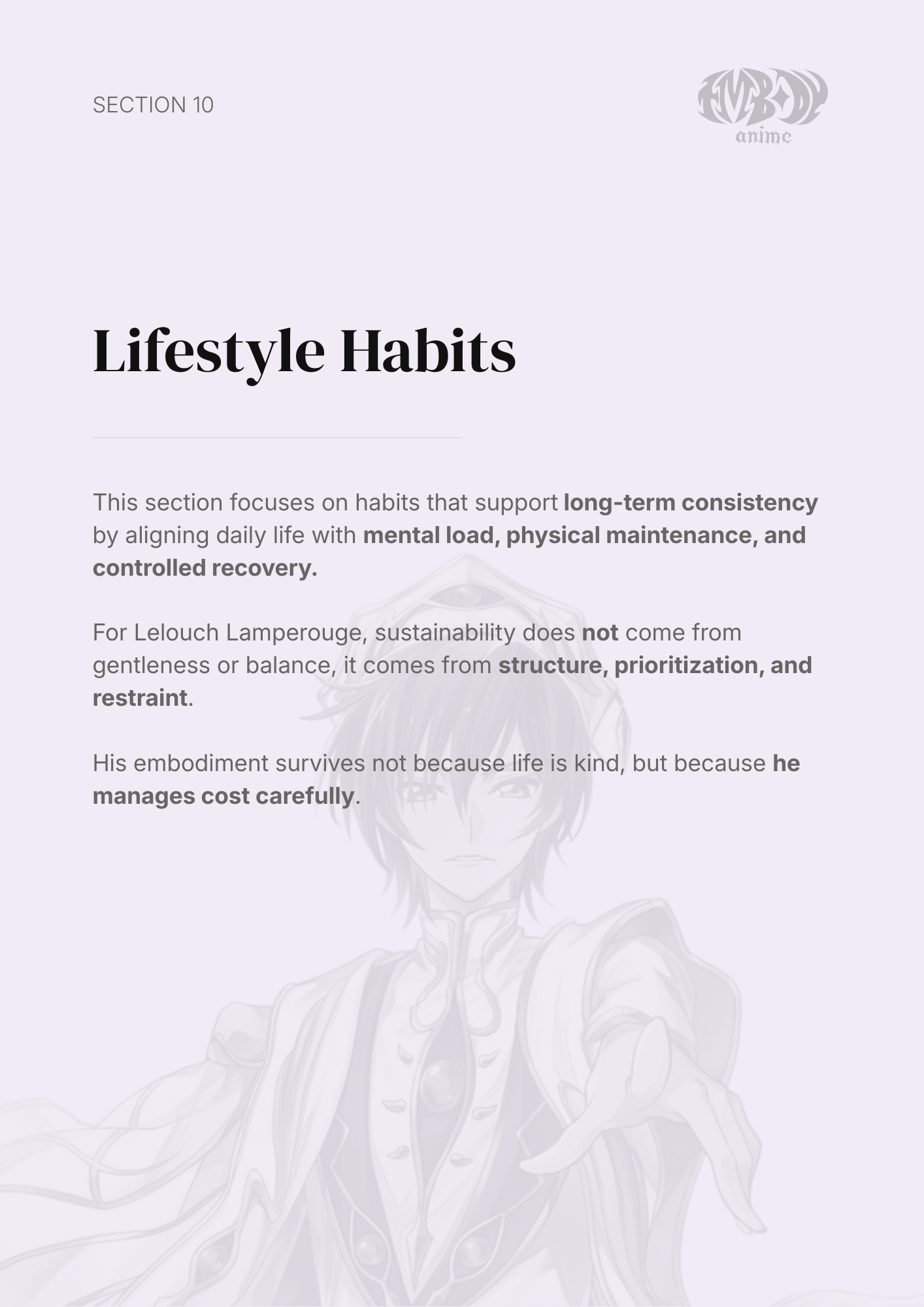 Lelouch Lamperouge – Digital Embodiment Guide