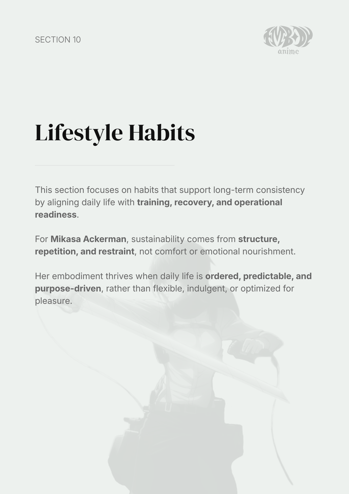 Mikasa Ackerman – Digital Embodiment Guide