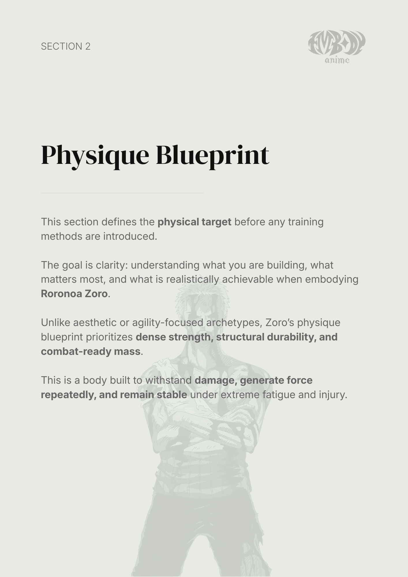 Roronoa Zoro – Digital Embodiment Guide