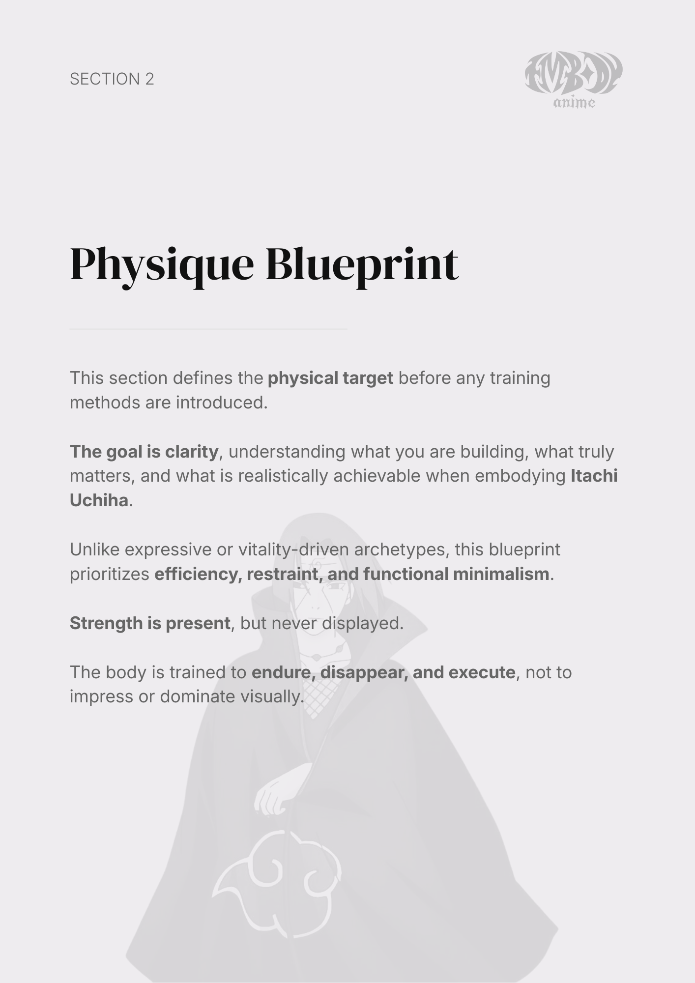 Itachi Uchiha – Digital Embodiment Guide