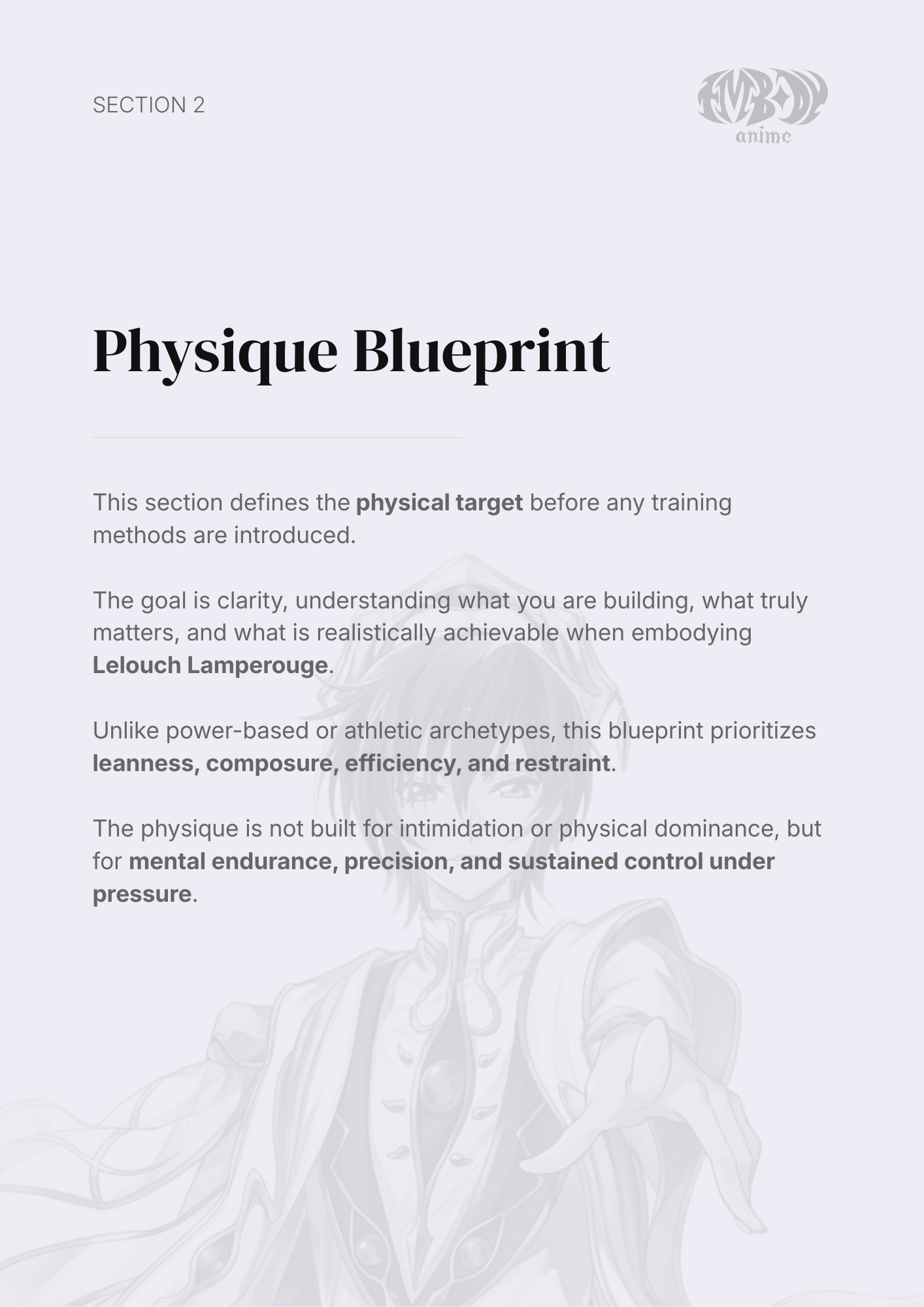 Lelouch Lamperouge – Digital Embodiment Guide