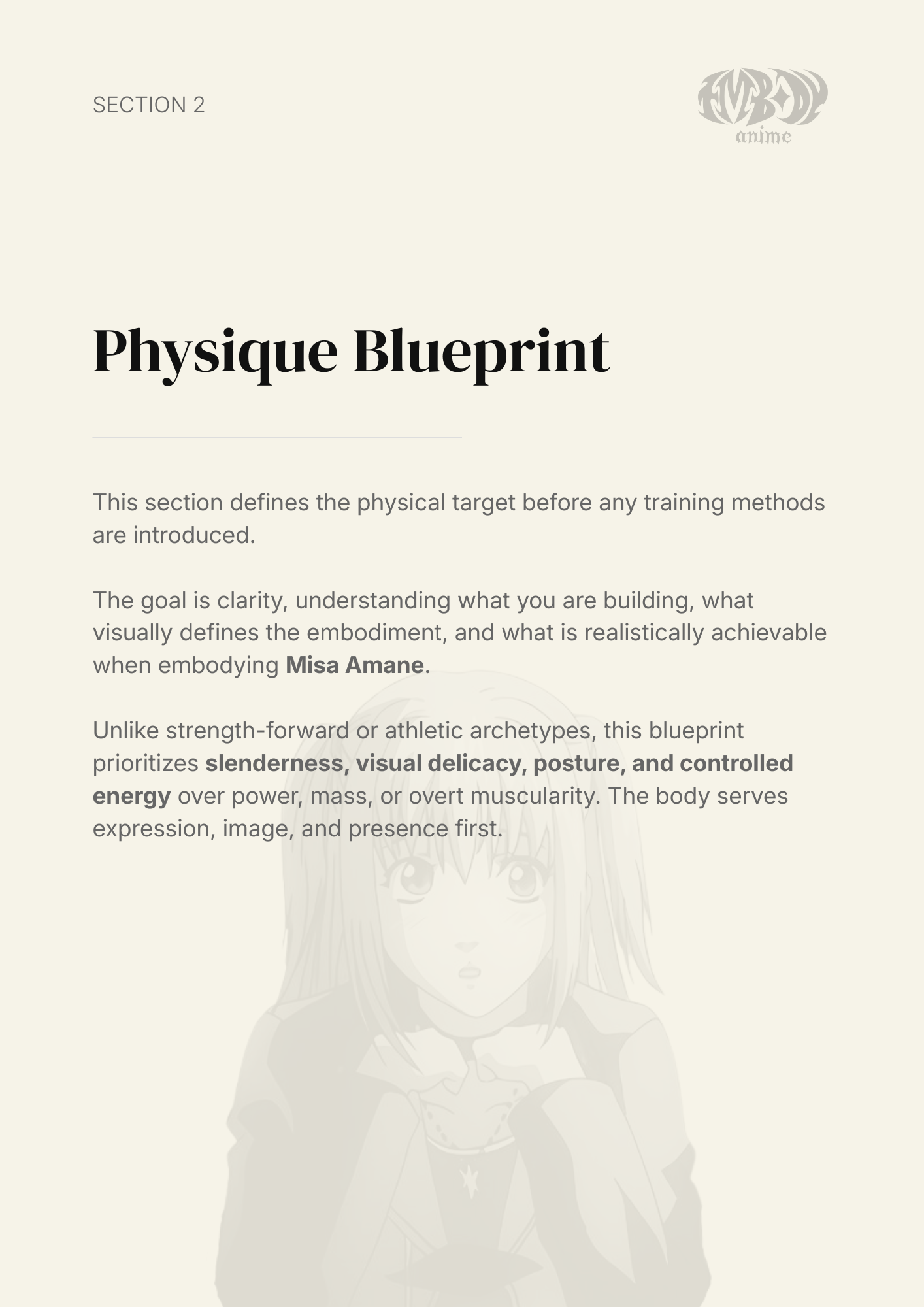 Misa Amane – Digital Embodiment Guide