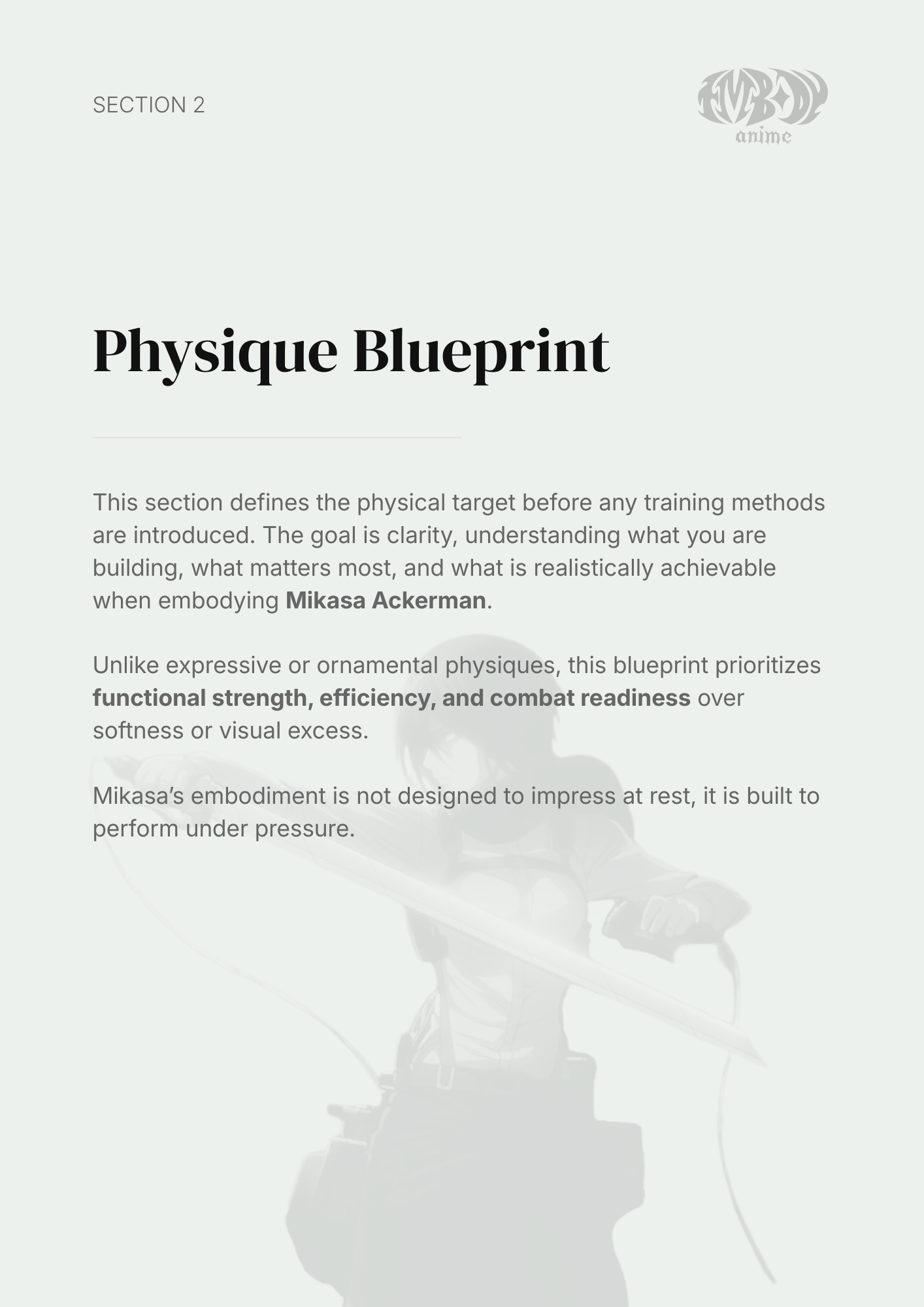 Mikasa Ackerman – Digital Embodiment Guide